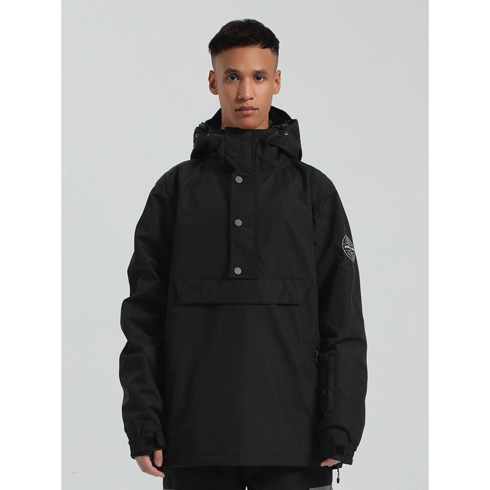 GSOU Ski Jacket Mens L Black Waterproof Outdoor Snowboard Gorpcore Large New NWT